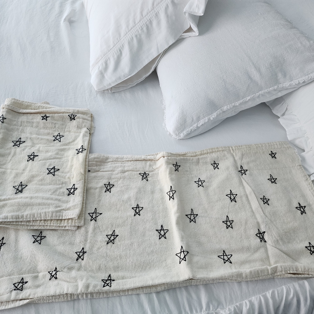 Prim Valances With Embroidered Black Stars